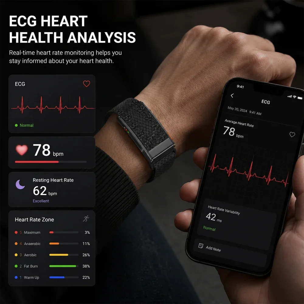 신제품 스크린리스 스마트 헬스 워치 ECG SpO2 H - Health Wellness App 리뷰 및 가격